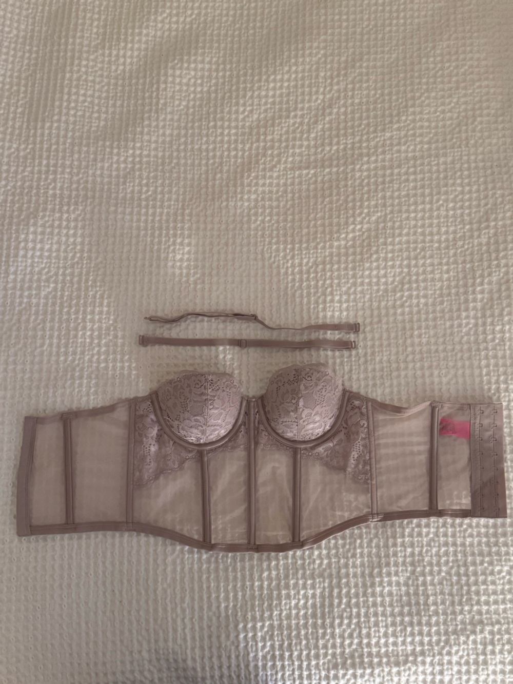 La SENZA Mauve Lace Longline Bustier with Removable Straps Size xs